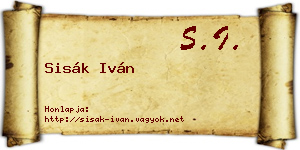 Sisák Iván névjegykártya
